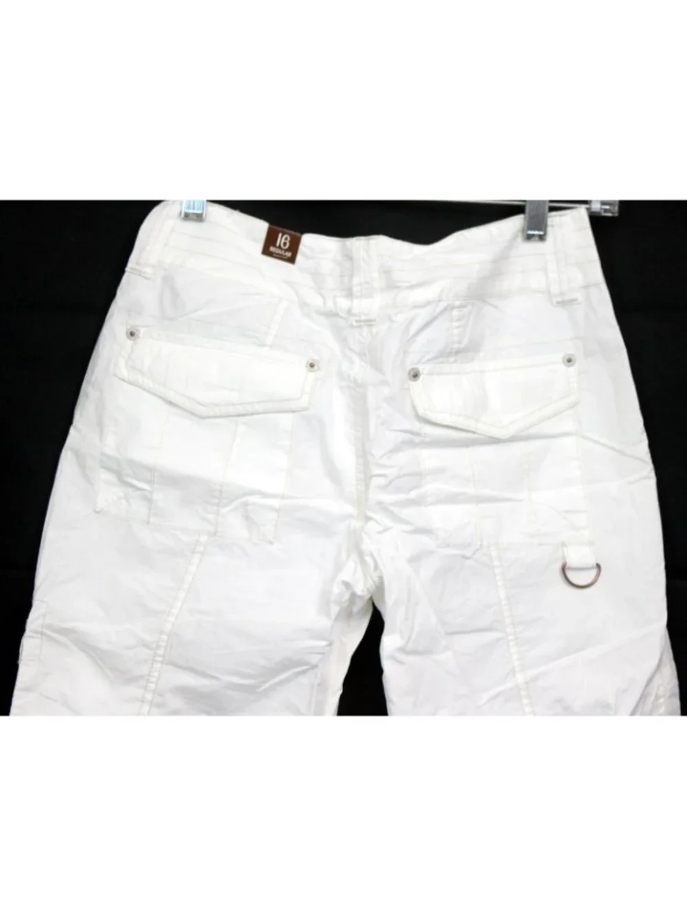 Limited Too White Pants sz 16R Lightweight cotton Summer Cargo Capri Pockets NEW
